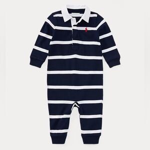 Ralph Lauren Striped Cotton Jersey Rugby Coverall 6 month